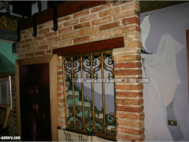 casa picta di mario eremita a merlengo di ponzano veneto, treviso. Dipinti, murales, sculture, bassorilievi, abbellimenti artistici