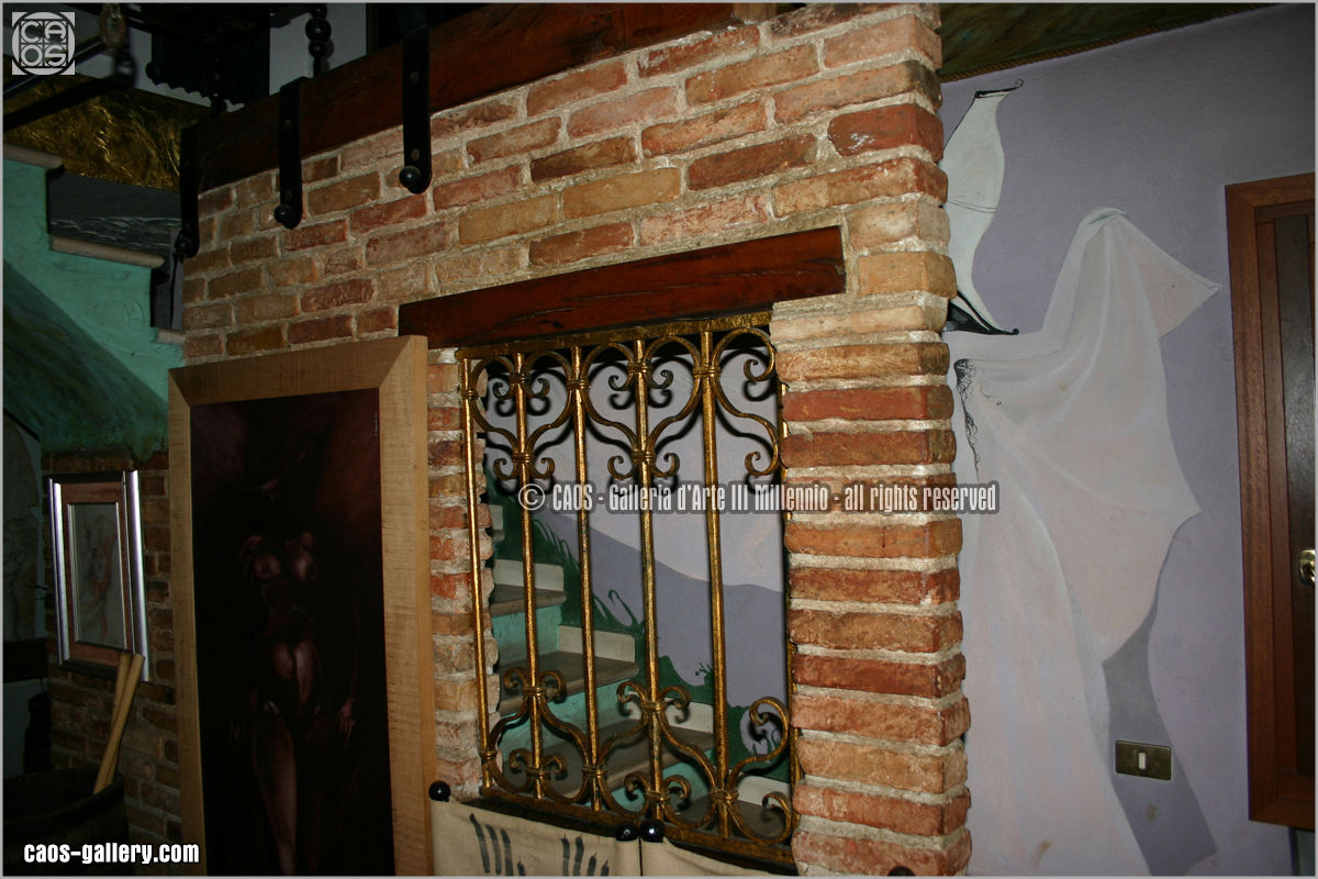 casa picta di mario eremita a merlengo di ponzano veneto, treviso. Dipinti, murales, sculture, bassorilievi, abbellimenti artistici