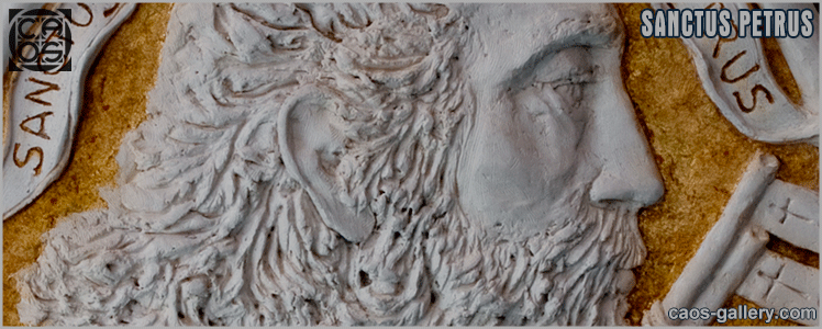 sanctus petrus san pietro bassorilievo scultura gesso plastico del maestro mario eremita