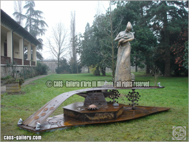 scultura monumento inno alla vita di mario eremita bronzo cera persa prova autore